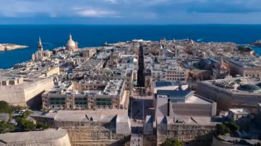 Valletta, Malta - January 11, 2019: Beautiful architecture in Valletta, capital city of Malta