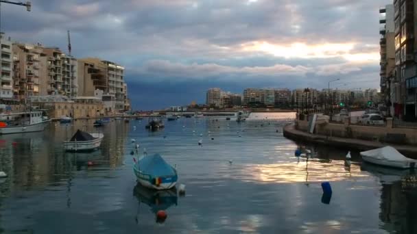 Сент Джуліанс Мальта Січня 2019 Повітряна Цензура Затоки Спінола Сент — стокове відео