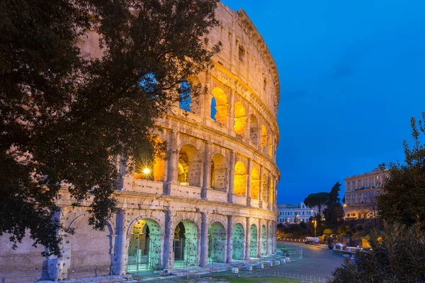Colisée Illuminé Nuit Rome Italie — Photo