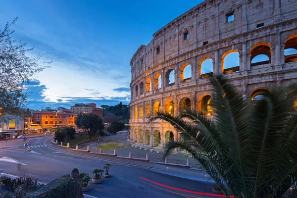 Colisée Illuminé Nuit Rome Italie — Photo