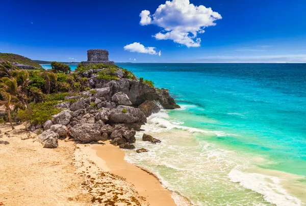 Prachtig Tulum Strand Bij Caribische Zee Mexico — Stockfoto