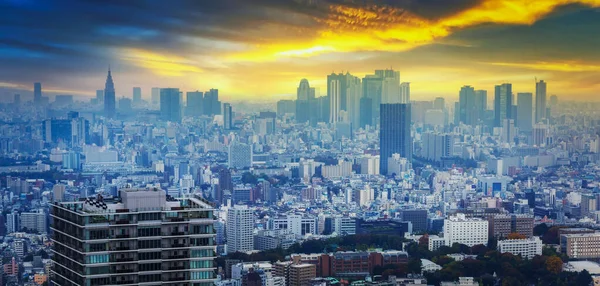 Cidade Incrível Metrópole Tóquio Pôr Sol Japão — Fotografia de Stock