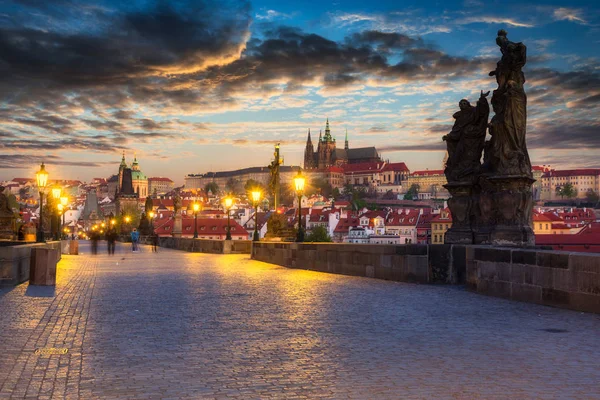 Ponte Carlo Praga All Alba Repubblica Ceca — Foto Stock