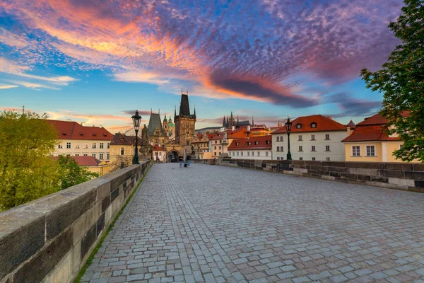 Karelsbrug Praag Bij Zonsopgang Tsjechië — Stockfoto