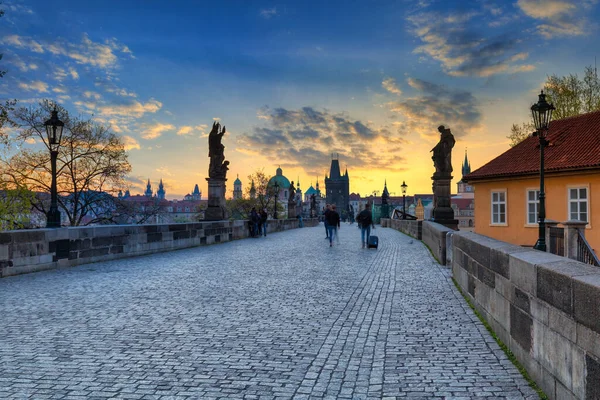 Ponte Carlo Praga All Alba Repubblica Ceca — Foto Stock