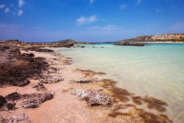 Elafonissi Strand Mit Rosa Sand Auf Beton Griechenland — Stockfoto