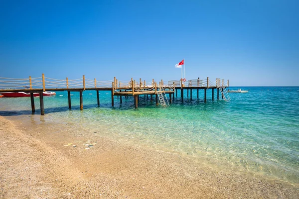 Wybrzeże Riwiery Tureckiej Niesamowitą Plażą Tekirova — Zdjęcie stockowe