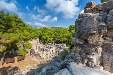 Antalya ilinde antik Phaselis şehrinin kalıntıları. Türkiye