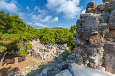 Ruins of the ancient Phaselis city in Antalya province. Turkey clipart