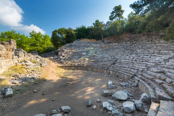 Ruínas Teatro Cidade Antiga Phaselis Província Antalya Turquia — Fotografia de Stock