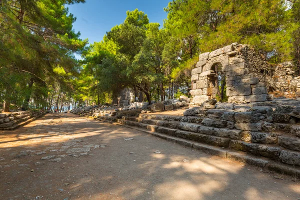 Ruinas Antigua Ciudad Phaselis Provincia Antalya Turquía — Foto de Stock