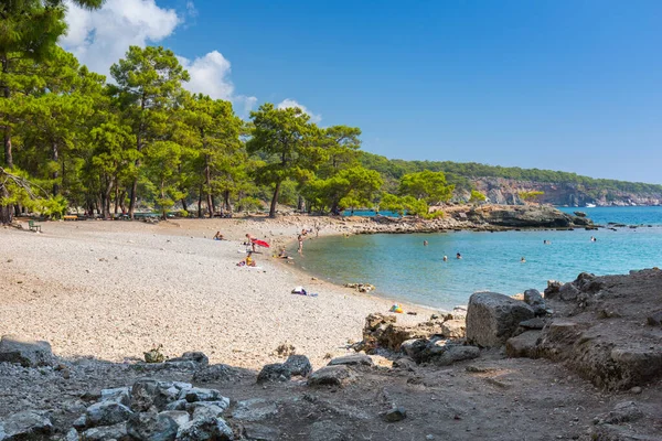 Türkiye Nin Antik Phaselis Kentindeki Güzel Plaj — Stok fotoğraf