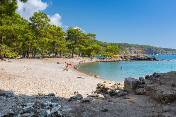 Gyönyörű Strand Ősi Phaselis Városban Törökország — Stock Fotó