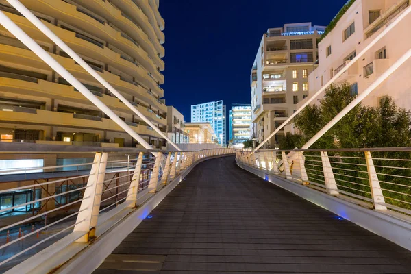 Arquitetura Área Residencial Sliema Noite Malta — Fotografia de Stock