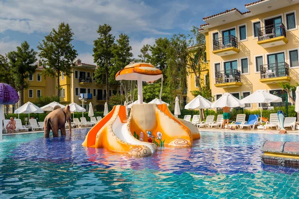 Tekirova Turquia Setembro 2019 Bela Área Piscina Hotel Phaselis Rose — Fotografia de Stock
