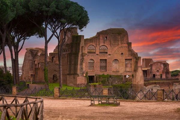 Rovine Dell Ippodromo Domiziano Nell Antica Roma Tramonto Italia — Foto Stock