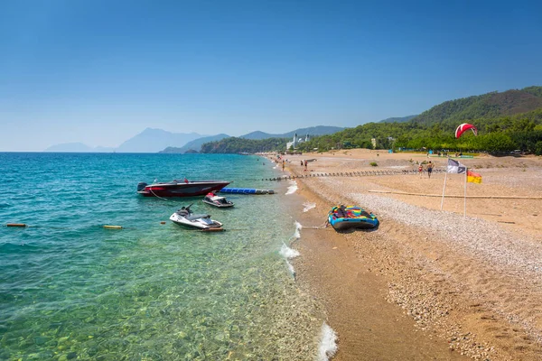 Γαλάζια Λιμνοθάλασσα Της Παραλίας Στην Τουρκική Ριβιέρα Κοντά Στην Τεκίροβα — Φωτογραφία Αρχείου