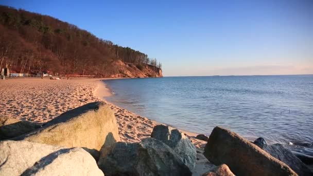 Hermoso Amanecer Sobre Tranquilo Mar Báltico Polonia — Vídeos de Stock