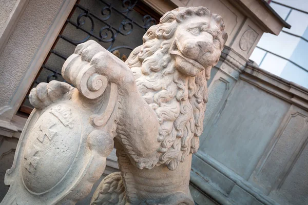 Architectuur Detail Van Gdansk Met Het Wapen Van Stad Polen — Stockfoto