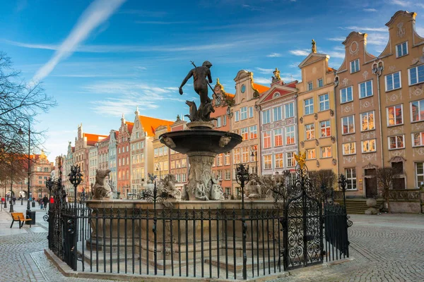 Fuente Neptuno Casco Antiguo Gdansk Símbolo Ciudad Polonia — Foto de Stock