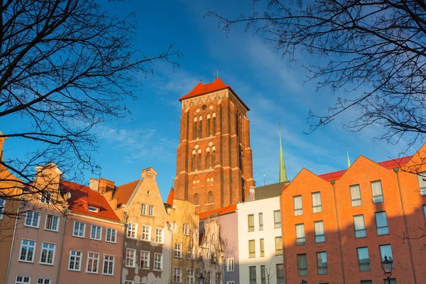 Arquitectura Basílica Santa María Gdansk Atardecer Polonia — Foto de Stock