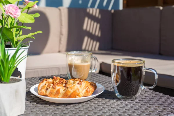 Café Pasteles Terraza Del Jardín — Foto de Stock