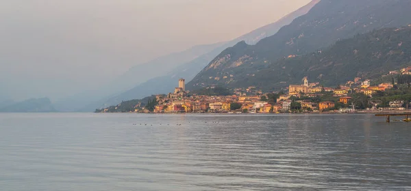 Castello Scaligero Malcesine Sul Lago Garda Tramonto — Foto Stock
