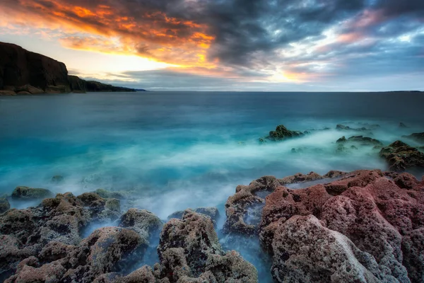 Niesamowite Wybrzeże Fanore Wschodzie Słońca Hrabstwie Clare Irlandia — Zdjęcie stockowe