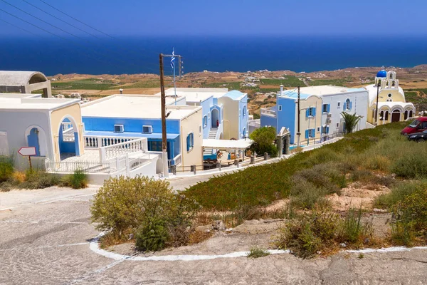 Arquitectura Blanca Ciudad Fira Isla Santorini Grecia —  Fotos de Stock