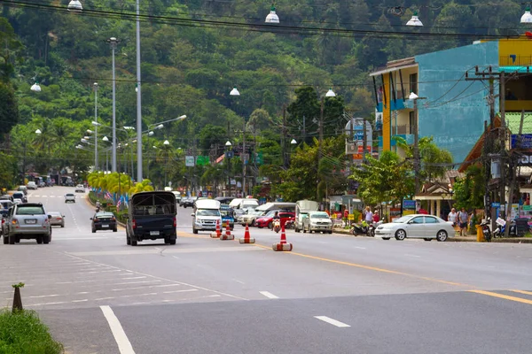 Khao Lak Thailandia Novembre 2012 Traffico Strada Khao Lak Thailandia — Foto Stock