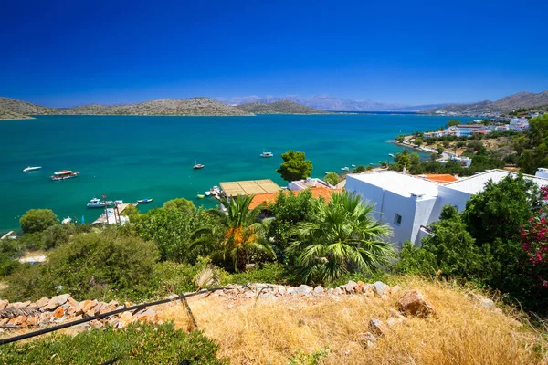 Aguas Turquesas Bahía Mirabello Costa Creta Grecia — Foto de Stock