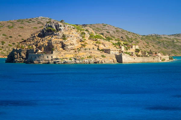 Туркизная Вода Залива Мирабелло Побережье Крита Греция — стоковое фото