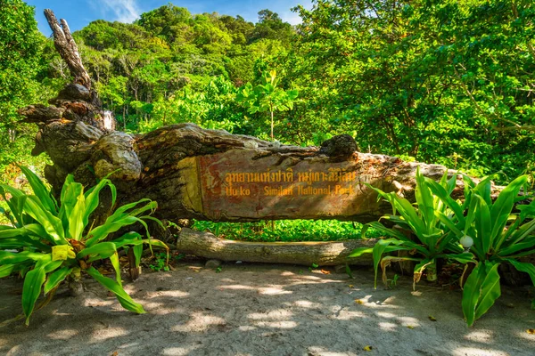 Similan Island Schild Dschungel Des Tropischen Paradieses Thailand — Stockfoto