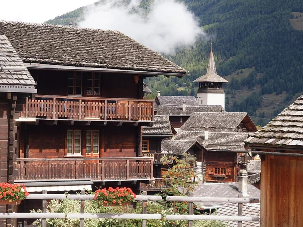 Stad centrum van Grimentz — Stockfoto