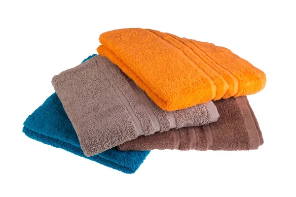 Colorful towels on a white background — Stock Photo, Image