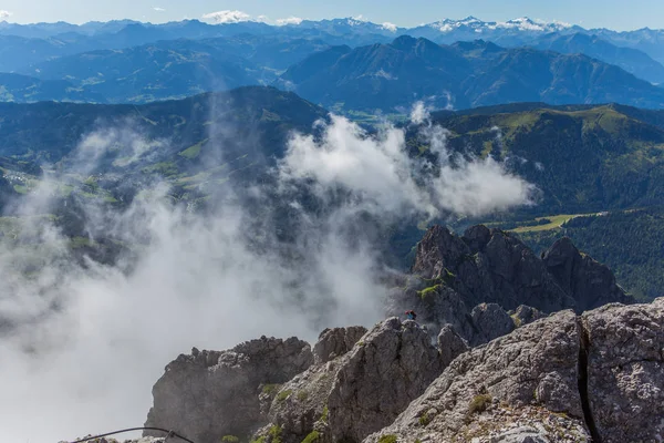 Ferrata konigsjodler em Áustria, Alpes Austríacos — Fotografia de Stock