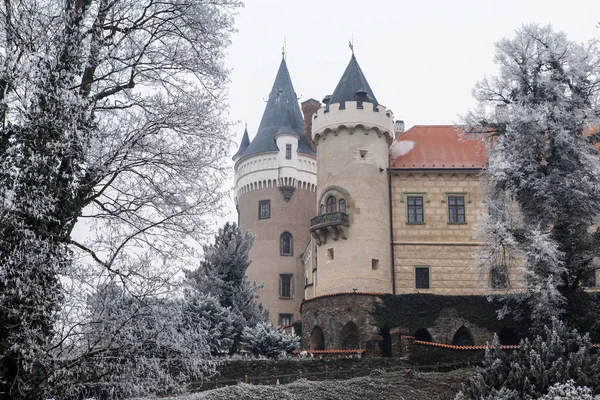 Chateau Zleby in winter, Czech Republic. — Stock Photo, Image