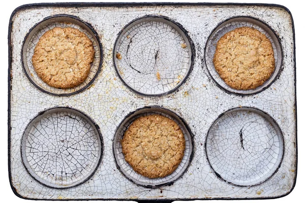 Cookies em uma panela de ato de fritar. Estilo rústico . — Fotografia de Stock