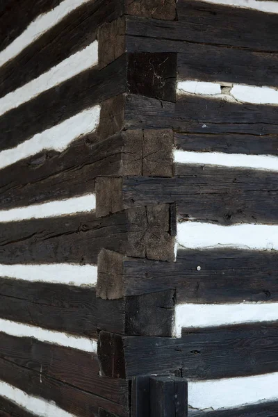 Wall of the timbered cottage - wood texture — Stock Photo, Image