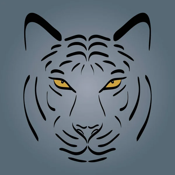 Tiger head silhouette. Vector tiger icon — Stock Vector