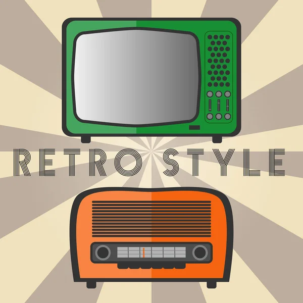 Old retro television and radio
