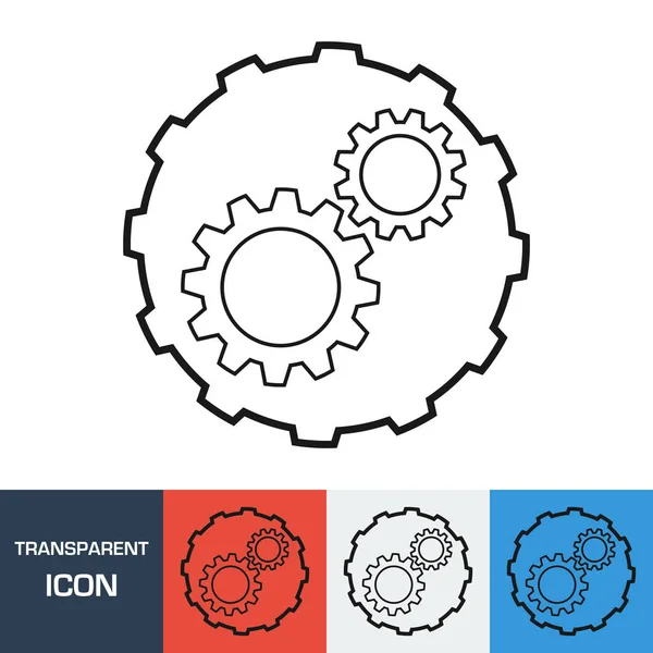 Ícone de engrenagem transparente. Ícone de vetor em diferentes tipos de fundos —  Vetores de Stock