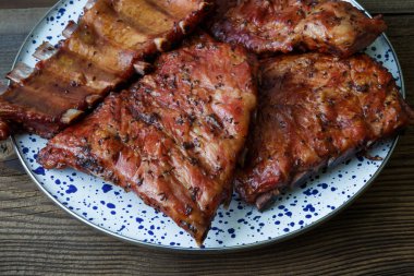 Izgara domuz kaburga ahşap eski tahtası