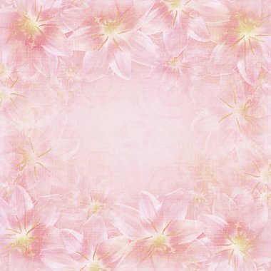 pembe lily çiçekler ile tebrik veya davetiye kartı arka plan