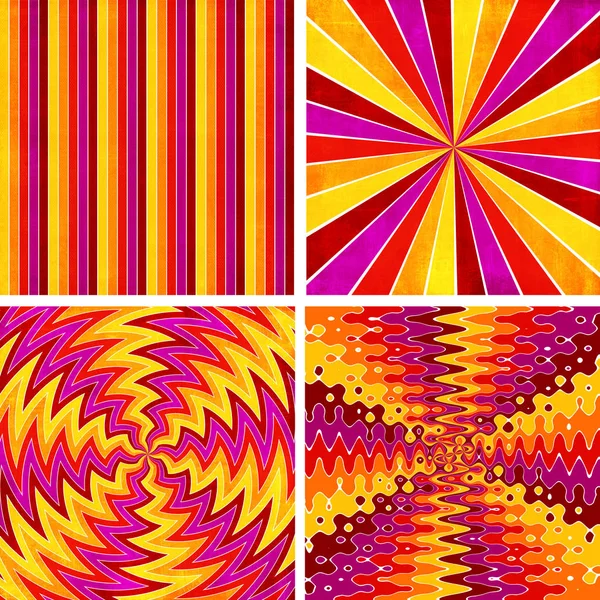 Zestaw Czterech Abstrakcyjnych Wzorów Geometrycznych Tła Mandali — Zdjęcie stockowe