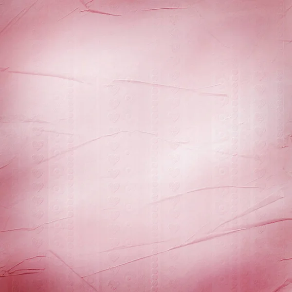 Ретро-розовый фон с сердечками, точками и полосками — стоковое фото