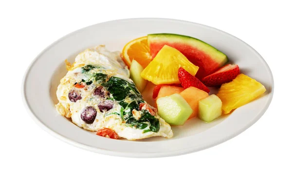 Beyaz omlet ve taze meyve.