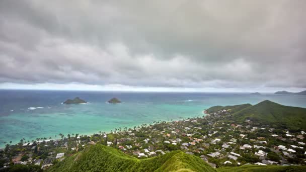 Timelapse plaży Lanikai i Mokulua wyspy, Oahu na Hawajach — Wideo stockowe