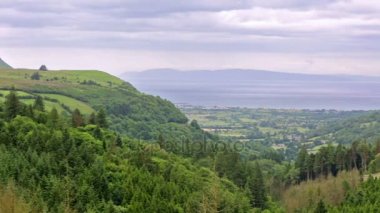 panoramik Glenariff, Glens Antrim, County Antrim, Kuzey İrlanda, İngiltere
