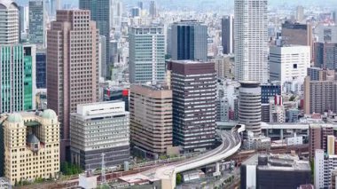 Havadan görünümü Umeda bölgesinin Osaka, Japonya